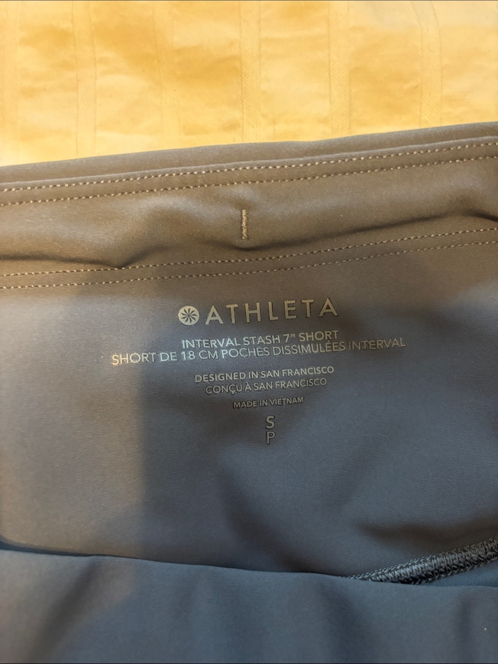 Athleta Interval Stash 7 in Slate Gray High-Waist Bike Shorts - Picture 7 of 7